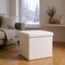 Homeroots 15" White Boucle Cube Storage Ottoman 590478 - alternate 3
