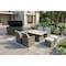 Homeroots Ten Piece Outdoor Gray Wicker Multiple Chairs Seating Group Fire Pit Included with White Cushions 479137 - alternate 4