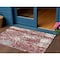 Homeroots 3' X 5' Burgundy And Ivory Abstract Washable Indoor Outdoor Area Rug 612941 - alternate 1