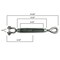 Hyw Products Drop Forged Hot Dipped Galvanized Steel Turnbuckle 5/16in x 4 1/2in Eye/Jaw 1516412 - alternate 4