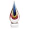 Homeroots 12" Clear Red Blue Yellow Murano Glass Modern Abstract Tabletop Sculpture 376135 - alternate 4