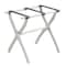Homeroots White Folding Luggage Rack With Gray Straps 489579 - alternate 5