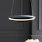 Jonathan Y Brice 15.75" Modern Contemporary Metal Round Dimmable Integrated LED Pendant, Blue JYL7202D - alternate 12