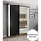 Sartodoors Sturdy Barn Door, Planum 0040 Matte Black with White Glass, 6.6FT Rail Hangers Heavy Hardware Set,  PLANUM0040BD-B-BLK-3684 - alternate 1