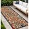 Homeroots 8' Ivory Blue Orange And Green Trellis Indoor Outdoor Runner Rug 546795 - alternate 9