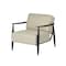 Homeroots 28" Beige and Black Upholstered Cushion and Solid Wood Arm Chair 719436 - alternate 8