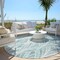 Homeroots 8' Aqua Mint Green And Silver Round Geometric Washable Indoor Outdoor Area Rug 589202 - alternate 8