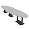 Skutchi Designs Oval Conference Table With Power Unit, 48 in W, 192 in L, Grey HAR-OVL-48X192-DOU.BK-U779-NA - alternate 1