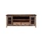 Homeroots 76" Brown Solid Wood Cabinet Enclosed Storage Distressed TV Stand 528764 - alternate 1
