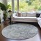 Homeroots 8' Plum Purple And Olive Green Round Oriental Washable Indoor Outdoor Area Rug 587454 - alternate 7