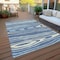 Homeroots 3' X 5' Navy Blue Denim Blue And Ivory Faux Bois Washable Indoor Outdoor Area Rug 614491 - alternate 9