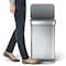 Simplehuman 11-7/8 gal Rectangular Step-On Can, Silver, Foot Pedal, Stainless Steel, 15 7/8 in CW2080 - alternate 7