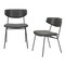 Homeroots Set of Two Gray and Black Upholstered Faux Leather Open Back Dining Side Chairs 555809 - alternate 8