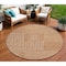 Homeroots 8' Copper And Ivory Round Geometric Washable Indoor Outdoor Area Rug 600776 - alternate 1