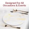 Smarty Had A Party 10.25" White with Gold Marble Stroke Round Disposable Plastic Dinner Plates (120 Plates), 120PK 900WG-CASE - alternate 11