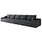 Homeroots 168" Black Corduroy Modular Compression Foam Sofa With Toss Pillows 712976 - alternate 1