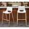 Homeroots Set of Two 30" White And Gold Faux Leather And Steel Low Back Bar Height Bar Chairs 555664 - alternate 8