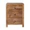 Homeroots 24" Beige Solid Wood Three Drawer Nightstand 651499 - alternate 1