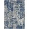 Homeroots 3' X 5' Navy Blue Gray And Ivory Abstract Washable Indoor Outdoor Area Rug 597986 - alternate 8