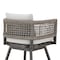 Armen Living Alegria Outdoor Patio Swivel Counter Stool in Aluminum with Gray Rope and Light Gray Cushions LCAFSWBABL26 - alternate 8