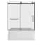 Kingston Brass 60" Acrylic Anti-Skid Alcove Left-Hand Drain Tub with Right Sliding Tub Door, White/Matte Black KVTAM6032L22B0 - alternate 1