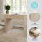 Martha Stewart Kayden Single-Drawer Desk w/2 Tier Shelf in Light Natural w/Brushed Gold Hardware KHO-23042-TBSF-LNT-GLD-MS - alternate 7