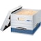 Bankers Box File Box, Corrugated Fiberboard, 12 in W, 15 in D, 10 in H, Lift-Off Locking Lid Closure 00789 - alternate 1