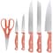 Martha Stewart Everyday Keswick 7 Piece Stainless Steel Cutlery and Wood Block Set in Coral 141048.07 - alternate 7