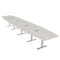 Skutchi Designs 20ft Conference Table With Power Unit | 20 Person Modular Boat Meeting Table | Harmony Series HAR-BOT-48X240-T-K458-ESIL - alternate 1