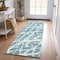 Homeroots 8' Runner Teal Abstract Washable Non Skid Indoor Outdoor Runner Rug 559326 - alternate 9
