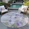 Homeroots 8' Purple And Lavender Round Floral Washable Indoor Outdoor Area Rug 582766 - alternate 8