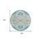 Homeroots 8' Teal Blue Green And Ivory Round Oriental Washable Indoor Outdoor Area Rug 596646 - alternate 7