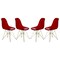 Leisuremod Cresco Plastic Dining Side Chair with Gold Base, Transparent Red, 4PK CR19TRG4 - alternate 1