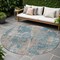 Homeroots 8' Round Teal and Taupe Round Abstract Washable Non Skid Indoor Outdoor Area Rug 564292 - alternate 1