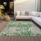 Homeroots 3' X 5' Green And Gray Striped Washable Indoor Outdoor Area Rug 596668 - alternate 9