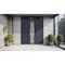 Vdomdoors Metal Double Doors Deux 0729 Gray Graphite Stainless Steel Insert Top Transom Entry Modern Painted DEUX0729DEXD-GRE-W72xH80+14-LH-I - alternate 4