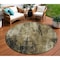 Homeroots 8' Beige And Taupe Round Abstract Washable Indoor Outdoor Area Rug 617646 - alternate 1