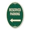 Signmission Reserved Parking Left Arrow, 12 Inch X 18 Inch Architectural Oval, Heavy Gauge Aluminum A-OV-G-1218-23157 - alternate 1