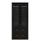 Homeroots 71" Black Wood Two Door Two Drawer Combo Dresser 617972 - alternate 1