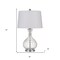 Homeroots 27" Clear Metal Round Table Lamp With White Shade 524703 - alternate 4