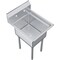 Amgood 26 in. x 22 in. Stainless Steel One  Compartment Sink with 16 in. x 20 in. x 12 in. Bowl AMG SINK S1C-162012-NF-Z - alternate 8