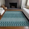 Homeroots 8' X 10' Teal Blue Aqua And Ivory Tribal Washable Indoor Outdoor Area Rug 582593 - alternate 9