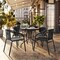 Flash Furniture Round Glass Table w/4 Blk Rattan Chrs, Rnd, 28", Aluminum, Glass, Metal, Plastic, Rattan, Clear TLH-087RD-037BK4-GG - alternate 14