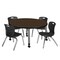 Regency Round Kee Mobile Adjustable Classroom Table W/ 4 Andy Chairs, 36 in W, 36 in L, Neo Walnut TB36RNDNWAPCGY45BK - alternate 1