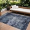 Homeroots 10' X 14' Navy Blue Black And Gray Abstract Washable Indoor Outdoor Area Rug 603172 - alternate 1
