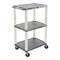 Luxor 42''H 3-Shelf Utility Cart, Electric, Gray Shelves, Putty Legs UCPL1GYE - alternate 23