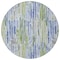 Homeroots 8' Sky Blue And Fern Green Round Striped Washable Indoor Outdoor Area Rug 617694 - alternate 8