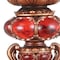 Homeroots 16" Tall Red and Brown Faux Marble Candle Holder with Candle 468327 - alternate 4