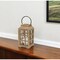 Homeroots 13" Natural Distressed Wood And Glass Centerpiece Lantern Candle Holder 517623 - alternate 4