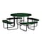 Leisure Craft Round Portable Picnic Table, Black/Green, 46 in T46ROP-BLACK GREEN - alternate 1